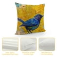 thumbnail image 4 of Nawypu  Home Throw Pillow Covers Blue Bird Stood on The Old Newspaper Farmhouse Pillow Cover Cute Animal with Yellow Flower Background Pillow Case Cushion Cover Decor Sofa, 4 of 5