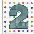 thumbnail image 1 of ARTCANVAS Fun Polka Dots Number 2 Two Numeral Canvas Art Print - Size: 18" x 18" (1.50" Deep), 1 of 9