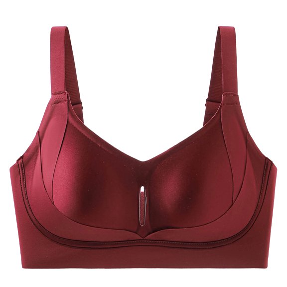 Gytharion Women's Plus Size Front Closure Bras Solid Color Wide Straps Smooth Cups Full Coverage Bras Easy Everyday Wireless Bras