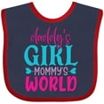 thumbnail image 3 of Inktastic Baby Daddy's Girl Mommy's World Cute Design Girls Baby Bib, 3 of 4