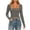 *Gray, variant on Women's Square Neck Ribbed Knit Crop Tops, Slim Fit Long Sleeve Solid Basic Y2K Tees ,L