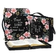 thumbnail image 3 of Kuiaobaty Butterfly Flower Print Bible Cover for Women Men Trust in the Lord Bible Case with Shoulder Strap PU Leather Scripture Bag Carrying Case Tote Bag Christian Bible Study Organizer, L, 3 of 7