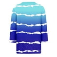 thumbnail image 5 of Fznquz Casual Oversized Shirts for Women Fall Blue 3/4 Sleeve Tees Graphic Winter Casual Womens Fashion,M, 5 of 5