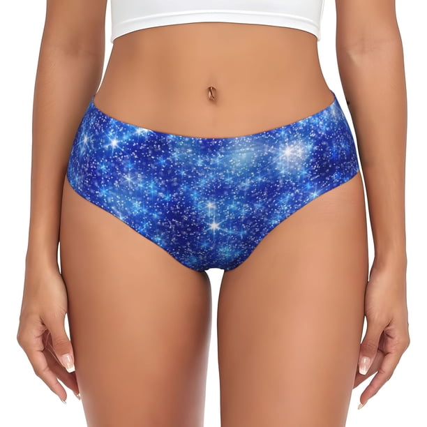 Balery Blurred Star Snow Christmas Ropa Interior de Algodón para Mujer con Dibujo – Braguitas Cómodas y Elásticas, Estilo Clásico-Large