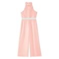 thumbnail image 5 of YIZYIF Big Girls Sleeveless Long Romper Cutout Back Shiny Waistline Jumpsuit for Birthday Party Ball Proms Pink 14, 5 of 7