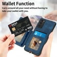 thumbnail image 4 of Allytech Samsung Galaxy S20 FE Case Wallet, S20 FE 5G Case, S20 FE 2022 Case, RFID Blocking Multiple Cards Slots Ring Holder Stand Shockproof Protective Hand Wrist Wallet Case Cover - Blue, 4 of 12