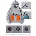 thumbnail image 3 of BFHHYA Kids' Heated Hoodie Boys Girls LOVE Printed Heating Sweatshirt 3-Speed Temperature Control Long-Sleeve Winter Pullover with Pockets(4-14Y), 3 of 9