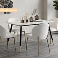 thumbnail image 1 of Mesa de Comedor Marble para 4 a 6 Personas 110CM Mesa de Cocina Rectangular con Patas de Dorado,Moderno FurnitureR Moderno Rectangular Mesa, 1 of 8