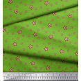 thumbnail image 2 of Soimoi Green Poly Georgette Fabric Red & Blue Star Fabric Prints By Yard 52 Inch Wide, 2 of 3