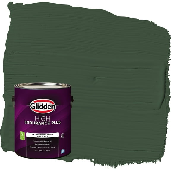 Glidden HEP Pine Forest / Green Semi-Gloss Interior Paint with Primer, 1 Gallon
