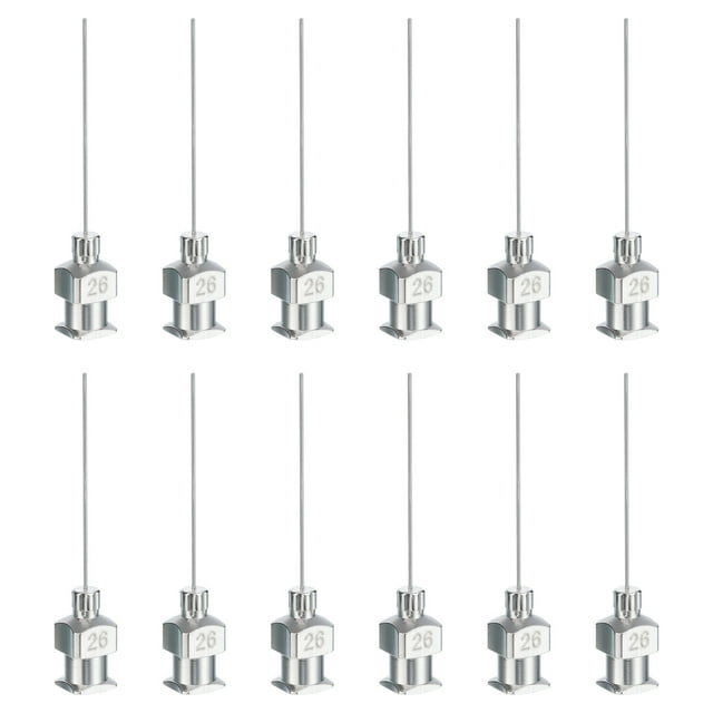 Unique Bargains 12 Pcs 26G 1 Inch Blunt Tip Dispensing Needle with Lure Lock for Refilling Liquid Inks Adhesives