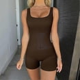 thumbnail image 4 of Women's Solid-Color Sleeveless Jumpsuit Shorts Stylish All-match Shorts Pants for Workout Cycling, 4 of 5