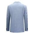 thumbnail image 3 of Cloudstyle Men's Solid Color Notch Lapel Two-Button Linen Blazer - Casual Regular Fit Spring/Fall No Back Vent Jacket, 3 of 10