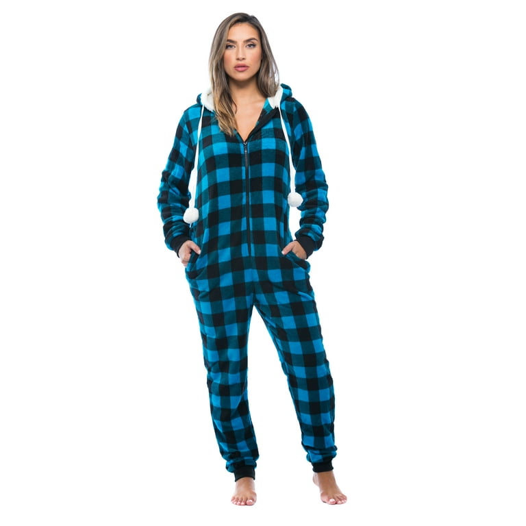 One piece buffalo plaid pajamas sale