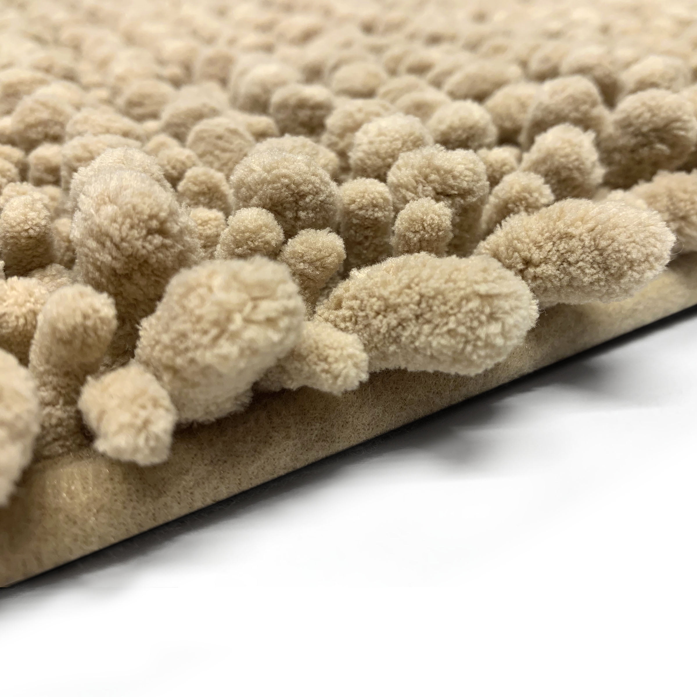 Microdry Chenille Absorbent Memory Foam Bath Mat, 16" x 24", Linen