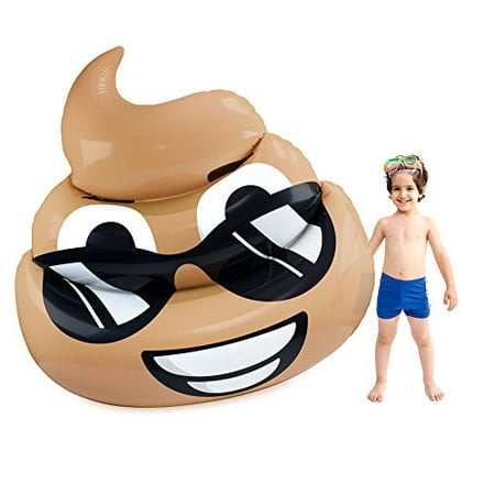 Sol Coastal 5.5-foot Jumbo Dreamy Deuce Poop Emoji Swimming Pool Float, Inflatable Water (Best Swimming Pool Features)