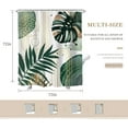 thumbnail image 4 of Abstract Tropical Leaves Shower Curtain Boho Green Gold Palm Leaf Monstera Botanical Minimalist Bathroom Modern Aesthetic 72Wx72L Inches Bath Accessories Art Home Decor Fabric 12 Pack Hooks, 4 of 6