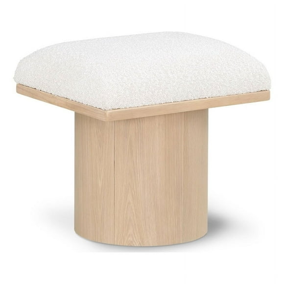 Meridian Furniture Pavilion Cream Boucle Fabric Bench/Stool