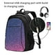 thumbnail image 2 of Easygdp Violet Glitter Mochila para Laptop de Viaje con Puerto USB, Mochila para Laptop con Puerto de Carga USB para Mujeres y Hombres, 2 of 7