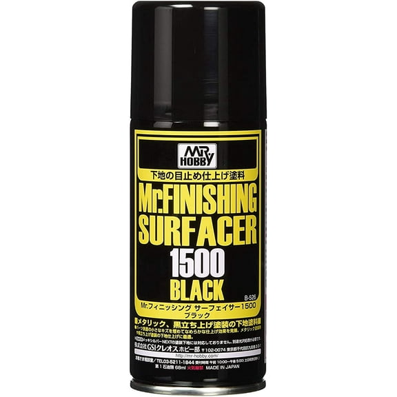 Mr. Hobby B526 Mr. Finishing Surfacer 1500 Black Spray Paint 170ml