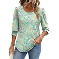 thumbnail image 4 of Fantaslook Blouses for Women Dressy Casual 3/4 Length Sleeve Womens Tops with Smocked Cuffs Fashion Shirts, 4 of 9