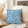 thumbnail image 3 of Ethan Taylor Floral Throw Pillow Soft Cushion Cover 'Blue Flower Floral Modern Cottagecore Pattern I Flowers Modern' Cottage Pattern Decorative Square Accent Pillow Case, 18x18 Inches, Blue, White, 3 of 5