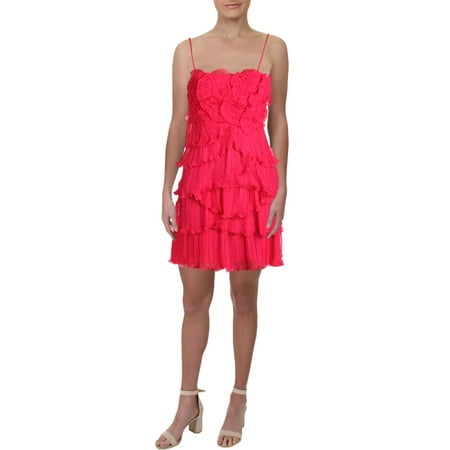 Sue Wong Womens Chiffon Strapless Cocktail Dress