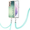 thumbnail image 2 of for Samsung Galaxy S21 Crossbody Strap Phone Case, Anti-Fall Pattern Clear Design Transparent Soft & Flexible TPU Drop and Shockproof Protective Cover with Adjustable Nylon Neck Strap, Keep Smile, 2 of 7