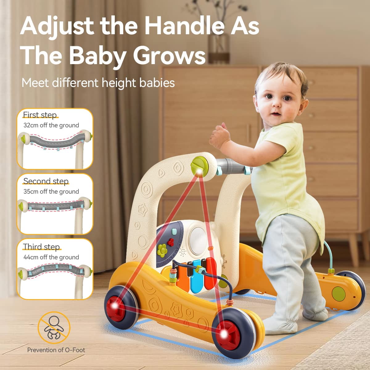 Babyomi Baby Gym Play Mat with Baby Learning Walker, Gym Baby Playmat with Musical Learning Toys and Kick and Play Piano for Infant Newborn, Gift 0-12 Months