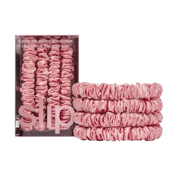 slip pure silk skinny scrunchies - rose