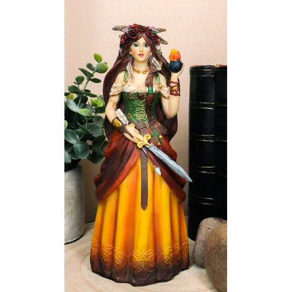 Celtic Irish Goddess Brigid Threefold Deity of Heling Poetry Smithcraft Figurine