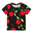 thumbnail image 7 of Virmaxy Boys Girls Cute Printed Tops Kids Baby Short Sleeve Round Neck Tops Summer Loose Trend Pullover Shirt Black 3 Years, 7 of 7