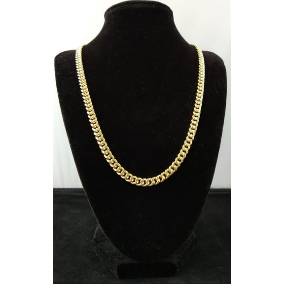 10k Real Gold Miami Cuban Link Chain Necklace 6.2mm 20 Inches Real 10K Yellow Gold,Man Gold Chain,Ladies Gold Chain, 10k Gold Chain