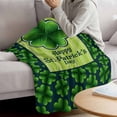 thumbnail image 3 of Happy St. Patrick's Day Blanket Soft Cozy Warm Throw Blanket for Couch, Plush Fuzzy Flannel Fleece Blankets for Sofa, Spring Lucky Grass Watercolor Bed Blankets Lightweight Gifts for Women, 30"x40", 3 of 9
