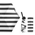 thumbnail image 2 of Minimalist Black and White Stripe Umbrellas for Sun Auto Open Close UV50+ Waterproof 5-Fold Compact Fiberglass Frame, 2 of 6