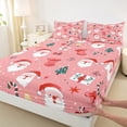 thumbnail image 3 of Manfei Cartoon Santa Claus Twin Sheet Sets,Red Xmas Stocking Twin Fitted Sheet,Happy Christmas Flat Sheet For Teens,Super Cozy Room Decor,3-Piece, 3 of 7