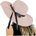 thumbnail image 2 of Womens Straw Hat Wide Brim Floppy Beach Cap Adjustable Sun Hat for Women UPF 50+, 2 of 7