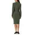 thumbnail image 3 of INSPIRE CHIC Women's Wear-to-Work Suit 2 Pieces Tweed Trim Blazer Jacket and Skirt Set S Green, 3 of 6