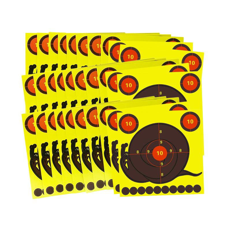 20pcs Shooting Targets Reactive Splatter Paper Targets Fluorescent Yellow 