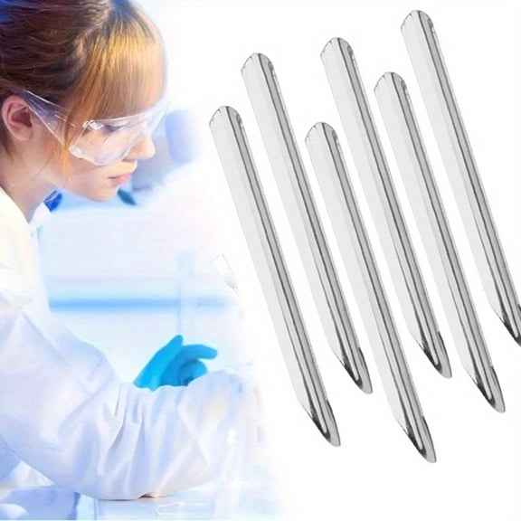 Lab Scoop Spatula, 6/PK - 6.3 Inch - Rounded & Pointed Ends - Stainless Steel