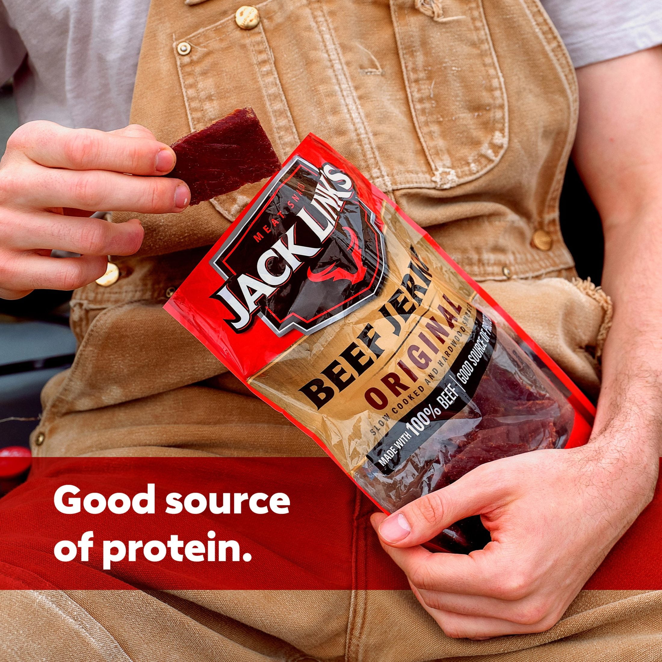 Jack Link’s Beef Jerky, 100% Beef, Original, 2.85 oz, 10g of Protein per Serving (Pack of 8)