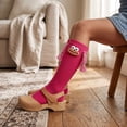 thumbnail image 5 of Kids Dopamine Color Knee High Socks, Girls Funny 3D Cartoon Face Braided Tassel Long Socks, Polyester Cotton Cute Novelty Children Stockings, 5 of 7