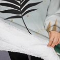 thumbnail image 3 of Oversized Wearable Blanket Hoodie,Green Boho Plant Pattern Sherpa Blanket Hoodie with Super Pockets,Super Warm Fuzzy Pullover for Women & Men, 3 of 6