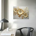 thumbnail image 3 of Creowell  Gold Metallic Flowers Print Wall Art Elegant Floral Flower Canvas on Grey Background Painting Picture Artwork for Living Room Bedroom Decor (Gold Metallic Flowers, 20x16 in/16x12 in), 3 of 4
