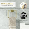 thumbnail image 3 of Bathroom Accessory Towel Bar Set: 5 Pieces Gold Bathroom Hardware Square SUS304 Stainless Steel - Wall Mounted Towel Rack&Toilet Paper Holder&Towel Ring and Towel Hook, 3 of 12
