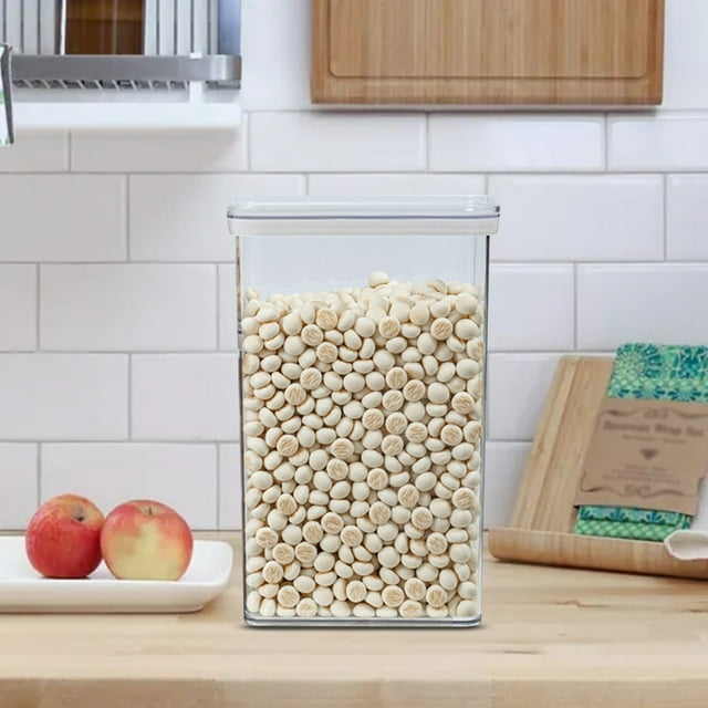 Recipiente Hermético para Cereales con Tapa, Recipiente Transparente Hermético para Almacenar Alimentos En La Cocina, Ideal para Granos, Harina, Arroz, Frutos Secos y Aperitivos.