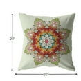 thumbnail image 5 of 20" Orange Green Mandala Indoor Outdoor Zip Throw Pillow, 5 of 5