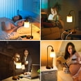 thumbnail image 5 of Neoglint Industrial Touch Table Lamps Set of 2, Bedside Lamp with USB A & C Charging Ports 3-Way Dimmable Side Desk Lamp with Glass Shade (Bulbs Included), 5 of 7