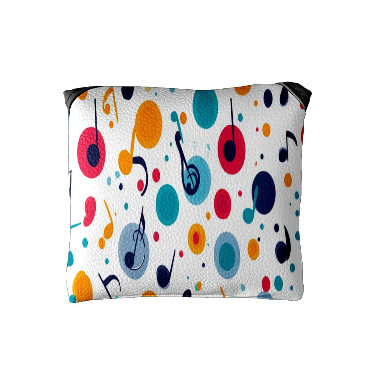 Golf Mallet Putter Cover Premium Leather Waterproof Golf Putter Head Cover with Magnetic Closure Musical Note Pattern