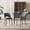Blue, variant on AFO Faux Leather Dining Chairs Set of 4, Ergonomic Curved Kitchen Side Chairs with Solid Wood Legs, For Dining Room, Living Room, Cafe & Kitchen, Dark Brown